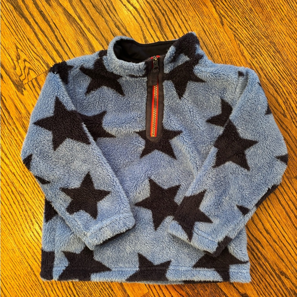 Blue Star Pattern Fleece Pullover